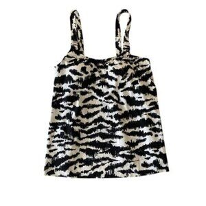 SWIM SOLUTIONS A-Line Tankini Feral Stripes Swim Top Size 8 NWT $78